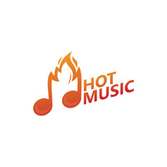 Hot music logo template design