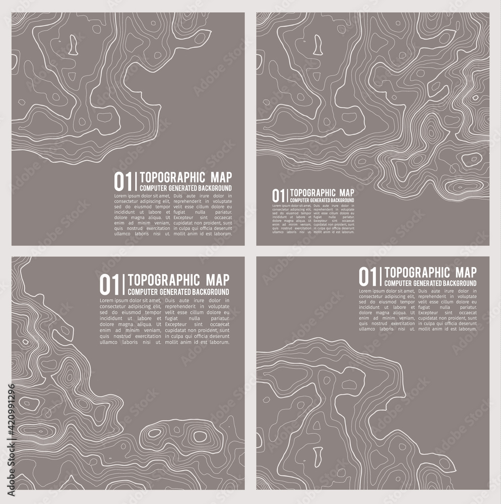 Poster geographic mountain topography vector illustration. topographic pattern texture. map on land vector 