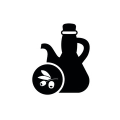 Vector image. Olive and sunflower oil icon.
