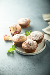 Traditional homemade muffins with berries