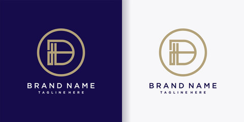 Brand logo design letter d with creative circle concept part two
