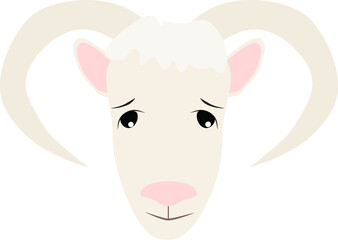 head cartoon sheep on white background