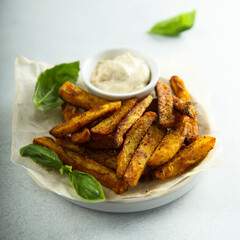 Roasted sweet potato with sauce