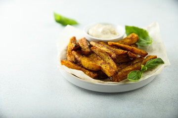 Roasted sweet potato with sauce