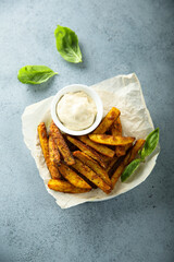 Roasted sweet potato with sauce