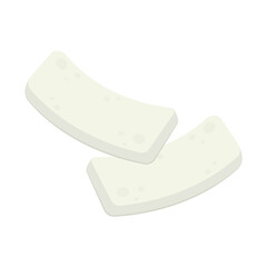 Tofu vector. free space for text. wallpaper. Tofu on white background.