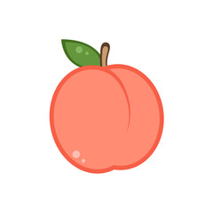 Peach vector. Peach heart vector. Peach on white background. Peach logo design.