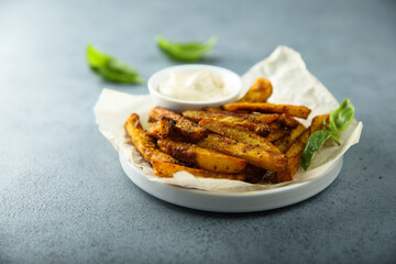 Roasted sweet potato with sauce