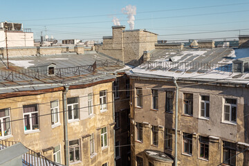 Typical Saint Petersburg backyards in the city center.