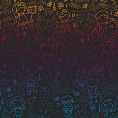 Kindergarten and toys. Little children game. Kids playground. Education, creativity, imagination.