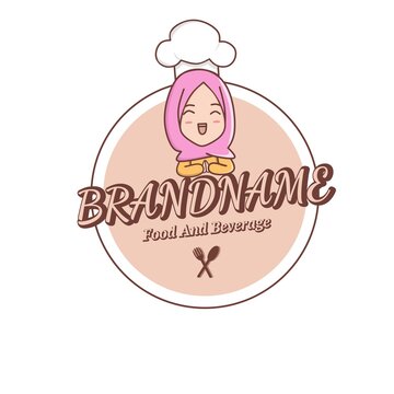 Hijab Chef Logo Template