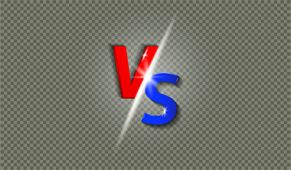 Vs or versus text for battle on transparent background