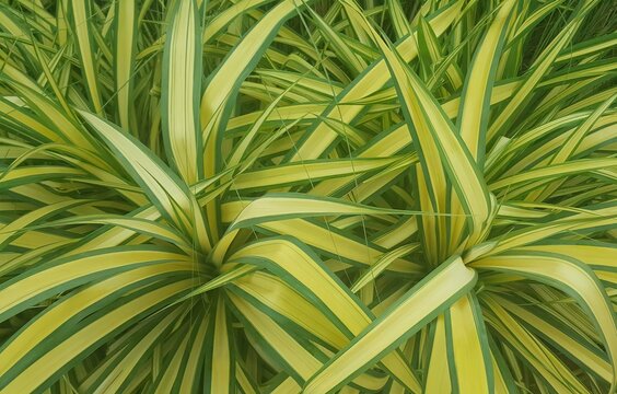 Pandanus Sanderi plants background and wallpaper. Spotted Screw pine is a medium-sized shrub in the family PANDANACEAE. Popularly brought to the garden