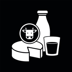 Vector image. Cow milk icon.
