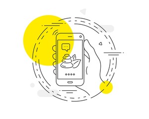 Spa stones line icon. Bath resort sign. Hotel service. Vector