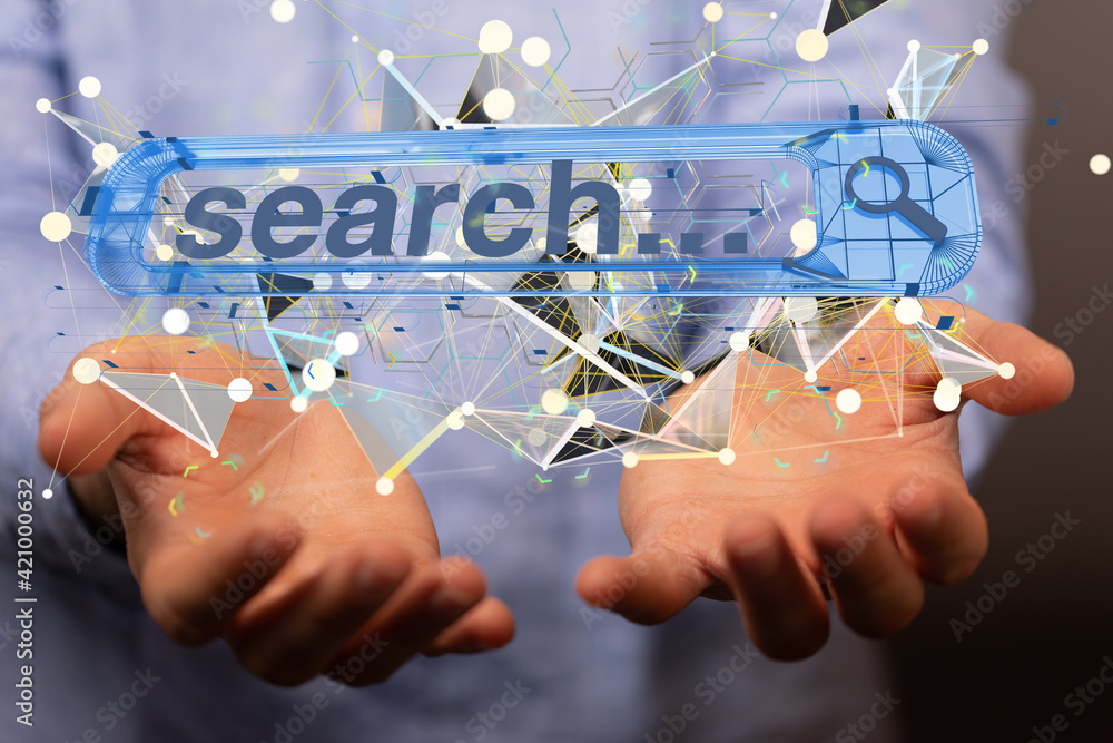 Poster interface web application in hand