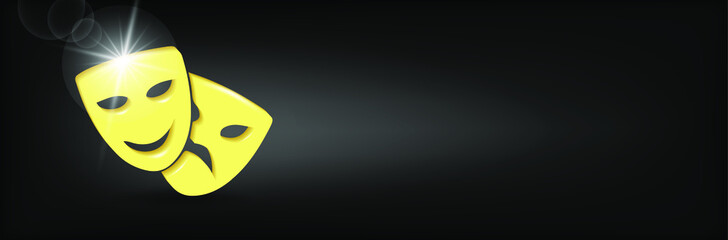 Theater masks.  3D vector illustration