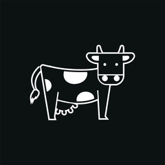 Icon of a dairy cow. Nice drawing of a spotted cow.
