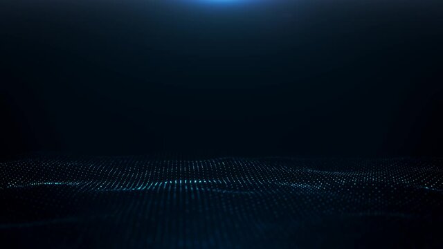 Abstract Network Mesh Waving Fx Background Loop/ 4k animation of an abstract fractal digital mesh background with blur focus seamless looping