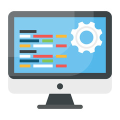 Logic Design Concept, Program Config Vector Color Icon Design, Software and web development symbol on white background, Computer Programming and Coding stock illustration