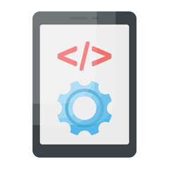 hybrid app framework Concept Vector Color Icon Design, Software and web development symbol on white background, Computer Programming and Coding stock illustration