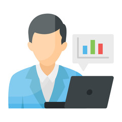 Consultant Concept, Business analyst Vector Color Icon Design, Software and web development symbol on white background, Computer Programming and Coding stock illustration