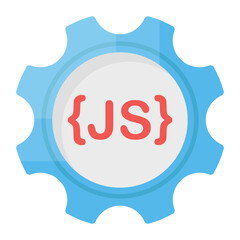 Javascript Concept,frontend frame work Vector Color Icon Design, Software and web development symbol on white background, Computer Programming and Coding stock illustration