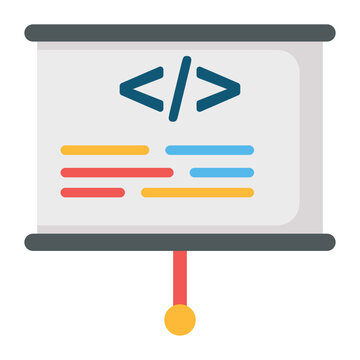 learning to code Concept Vector Color Icon Design, Software and web development symbol on white background, Computer Programming and Coding stock illustration