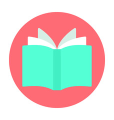 Open Book Colored Vector Icon