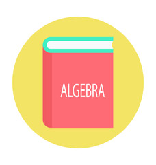 Algebra Book Colored Vector Icon