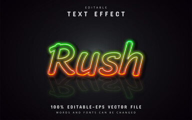 Rush neon text effects