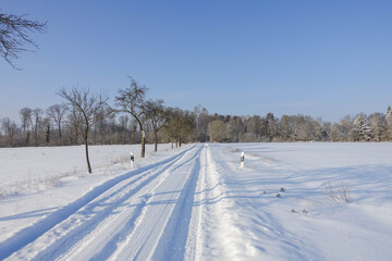 The unforgettable winter 2021 in Germany - snow-covered streets in the middle of Germany