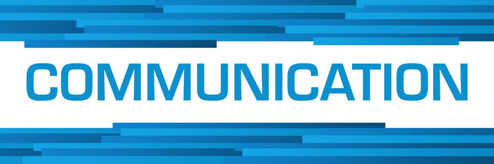 Communication Blue Lines Horizontal Text Between 