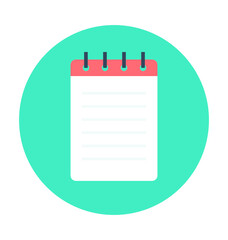 Steno Pad Colored Vector Icon 