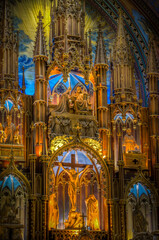 Fototapeta premium Altar of Montreal Notre-Dame Basilica (French: Basilique Notre-Dame de Montreal), Montreal, Quebec, Canada.