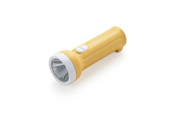 yellow flashlight on white background