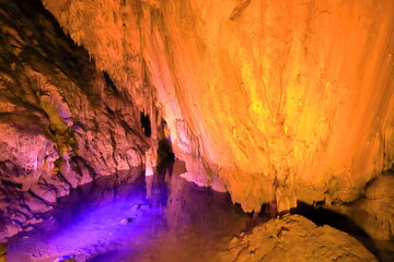 Lake Cave. Beautiful view of Dim Magarasi cave in Turkey.