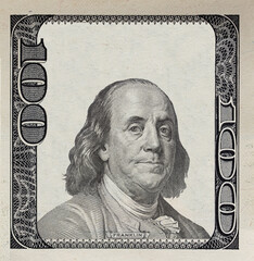 Modified decorative 100 dollar bill artwork