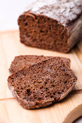 Loaf of rectangular rye bread