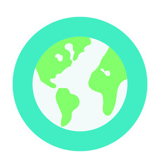 Earth Globe Colored Vector Icon