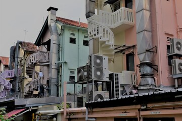 Fototapeta na wymiar back alley of old house Singapore