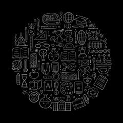 Back to School. Icons set. Art Background for your design