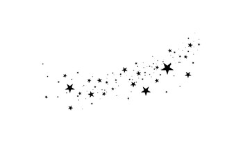 Naklejka na ściany i meble Stars on a white background. Black star shooting with an elegant star.Meteoroid, comet, asteroid, stars.
