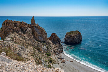 Coastline near Nerja , in Andalusia , Southern Spain