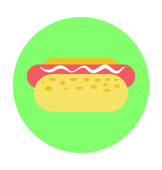 Hot Dog Colored Vector Icon