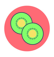 Kiwi Slice Colored Vector Icon