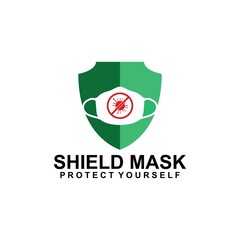 Shield Mask Protection logo Icon Design Vector