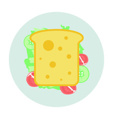 Toast Colored Vector Icon