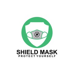 Shield Mask Protection logo Icon Design Vector