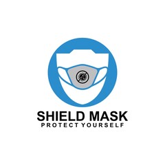 Shield Mask Protection logo Icon Design Vector